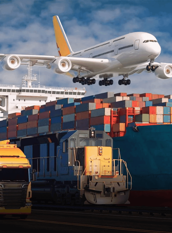 Integrated multimodal transport combining sea, air, rail, and road for the most efficient door-to-door delivery.